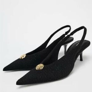 Elegant Black Slingback Heels